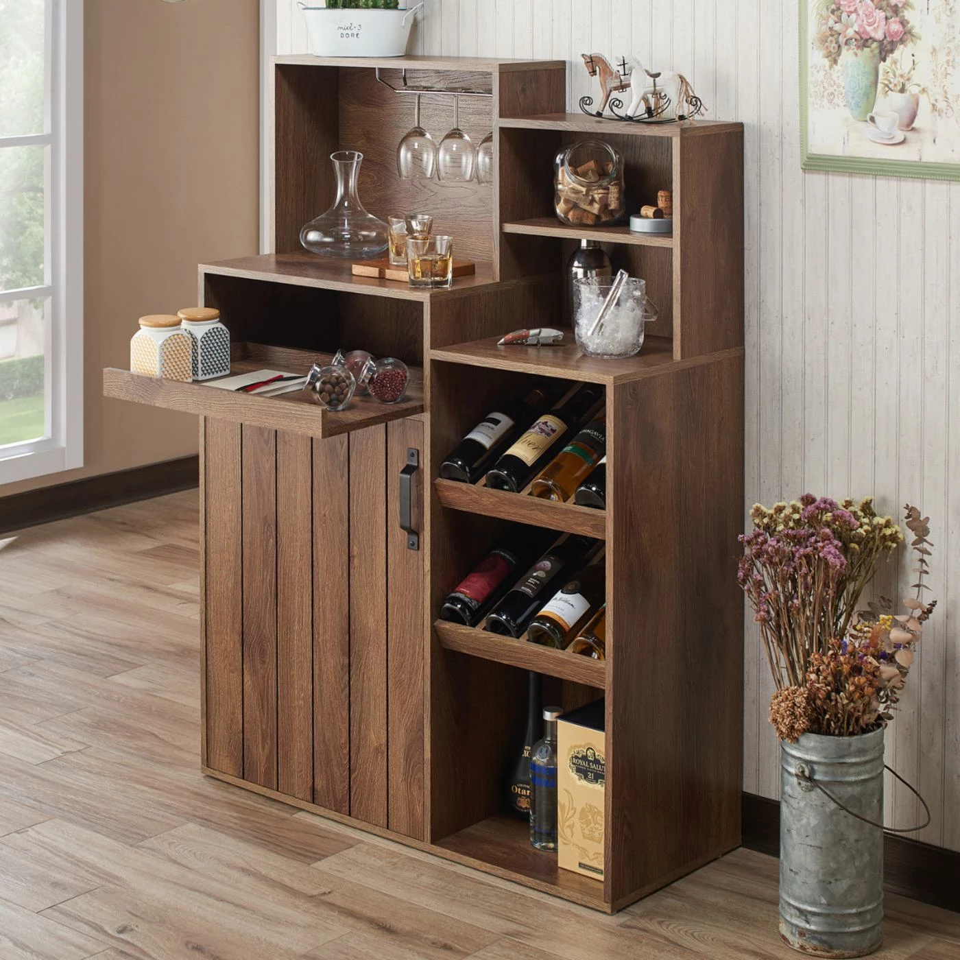 Top 10 π Wine Glass Storage HN Home Thayer Modern Farmhouse Rustic Wine Cabinet Buffet π₯° - Image 4
