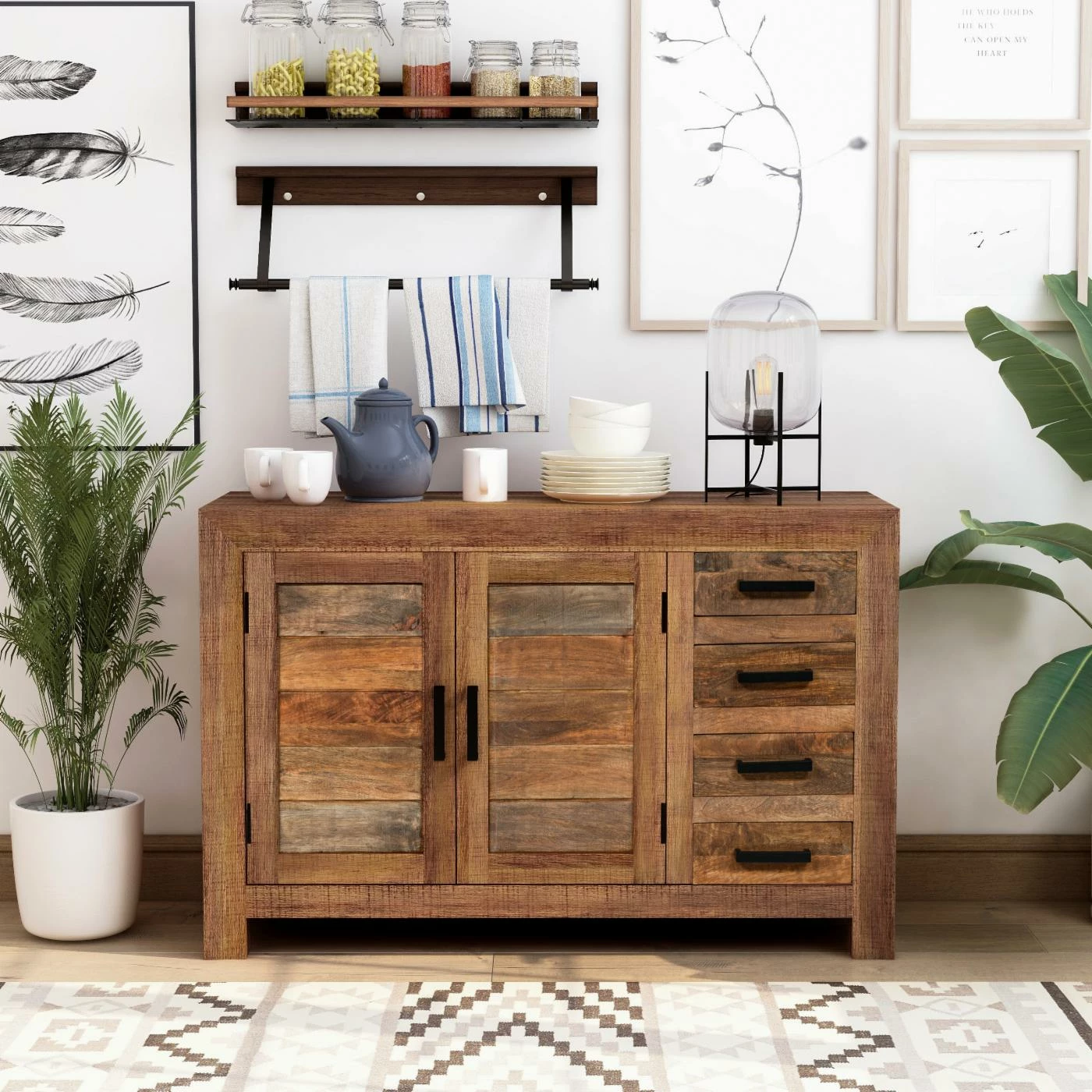 Coupon π Buffets & Sideboards Furniture Of America Twon Rustic Multi-Storage Buffet β - Image 4