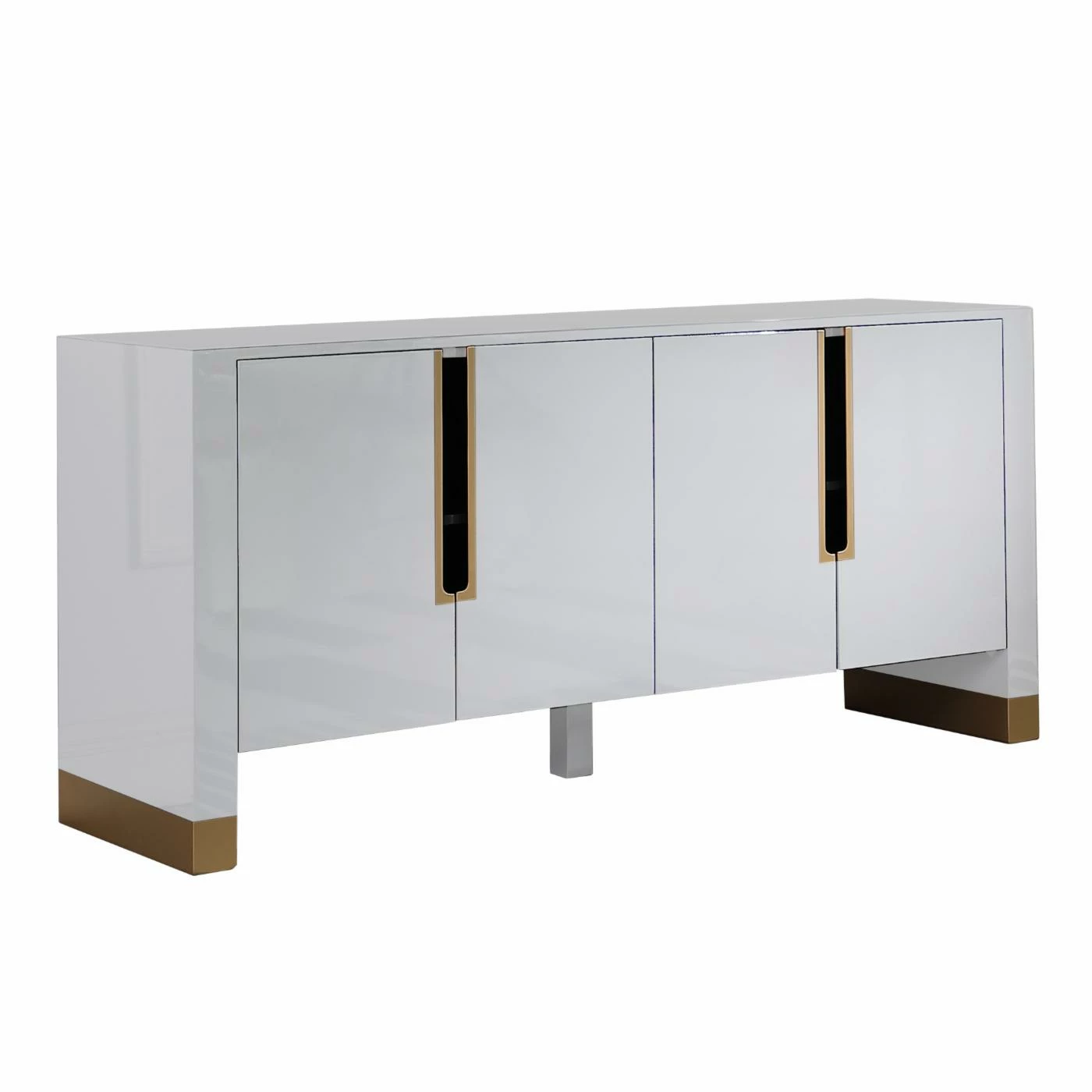 Deals π Best Master Furniture Buffets & Sideboards Theona High Gloss Lacquer Sideboard/Buffet With Gold Trim β€οΈ - Image 4