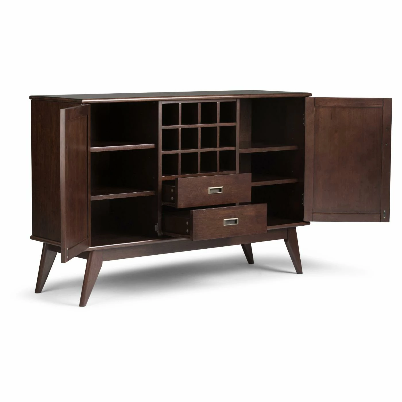 Outlet ✔️ Brooklyn & Max Wine Bottle Storage Brooklyn + Max Baxter Solid Hardwood 2 Drawer Sideboard Buffet With Wine Rack ❤️ - Image 4