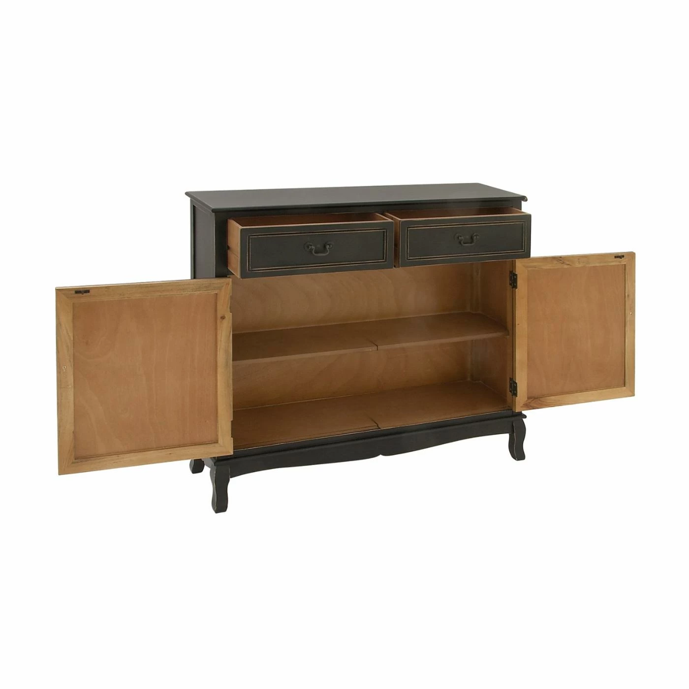 Best Sale π₯° Wine Bottle Storage DecMode 2-Drawer Sideboard - Black π - Image 4