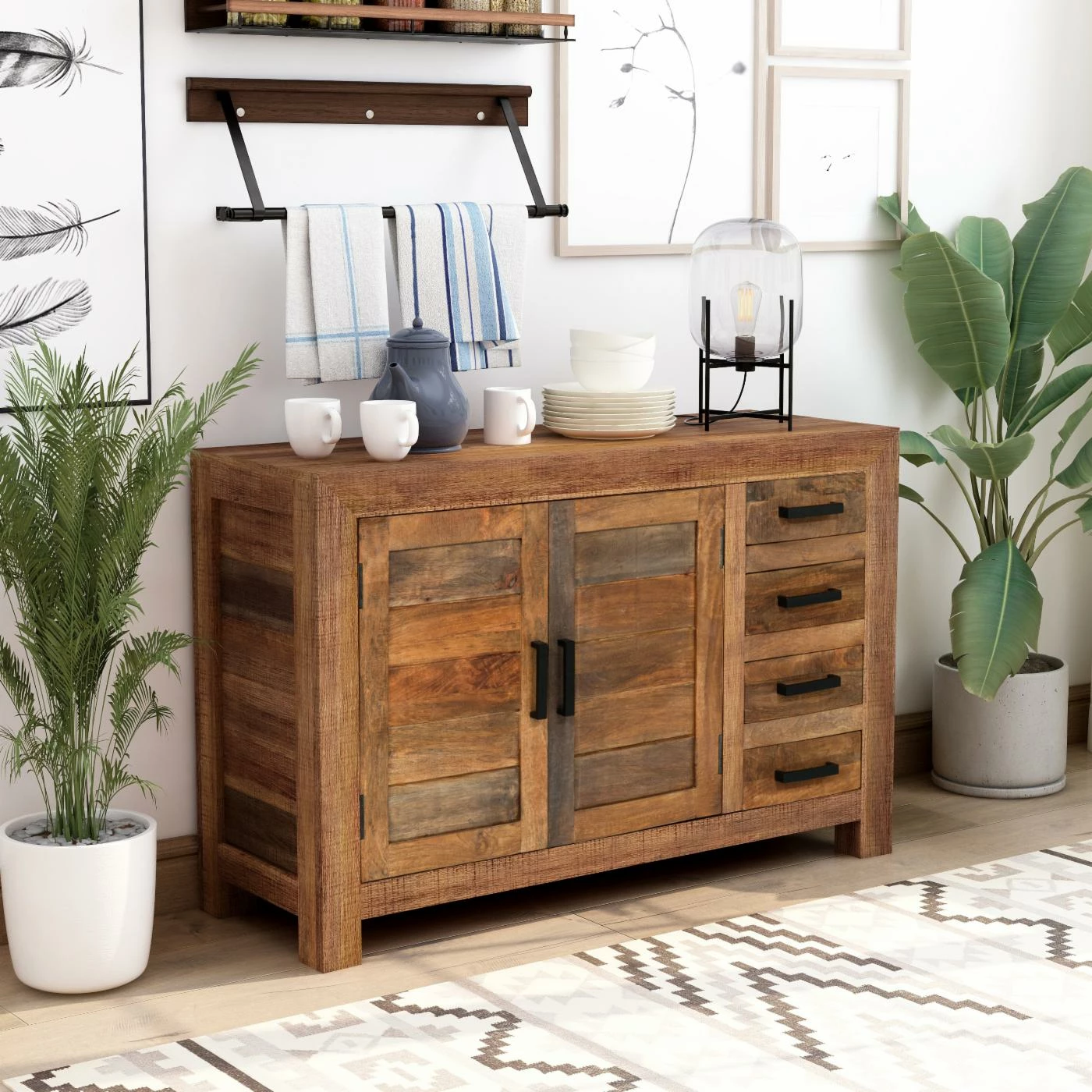 Coupon π Buffets & Sideboards Furniture Of America Twon Rustic Multi-Storage Buffet β - Image 6