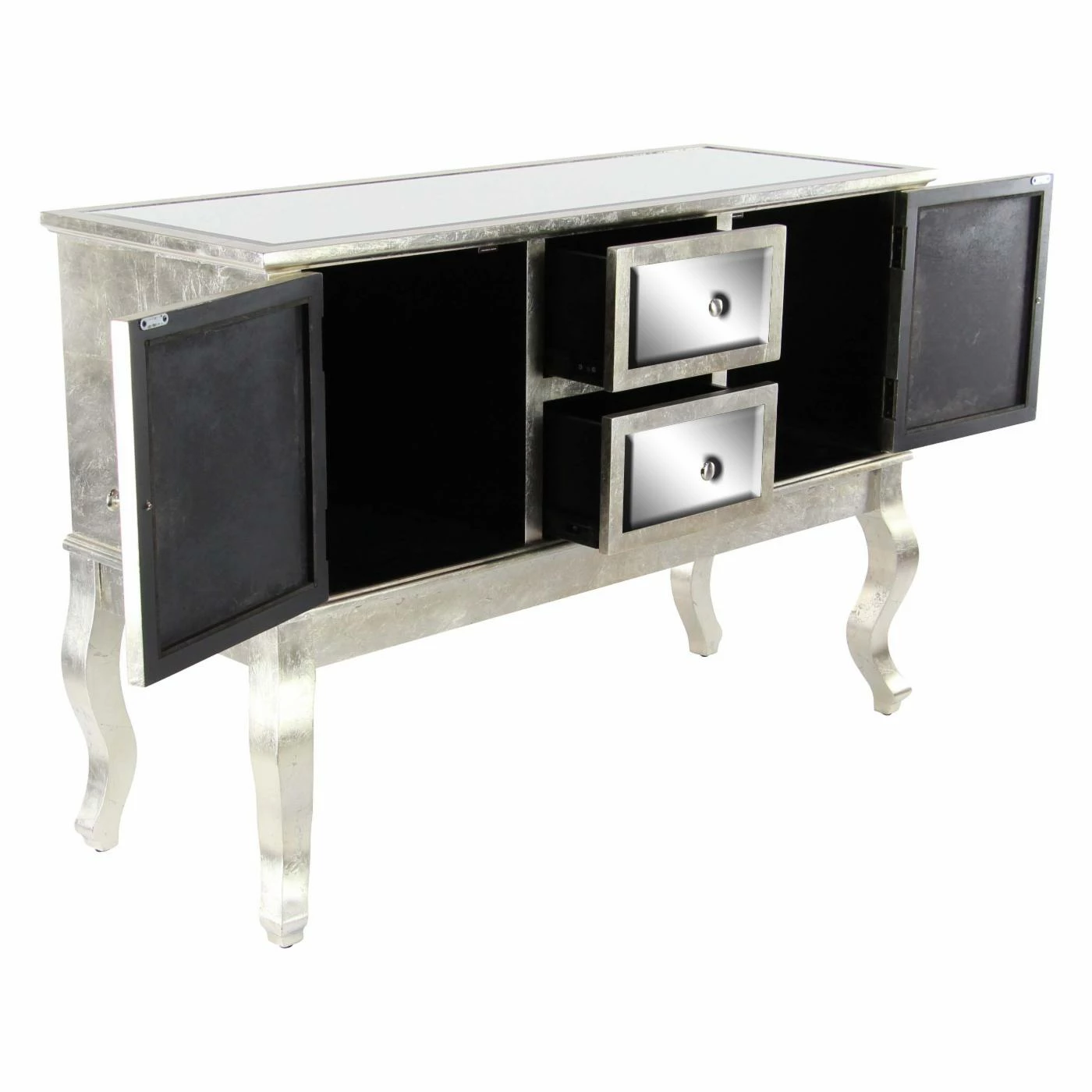 Promo π Buffets & Sideboards DecMode Modern Rectangular Mirror-Paneled Wooden Sideboard π - Image 6