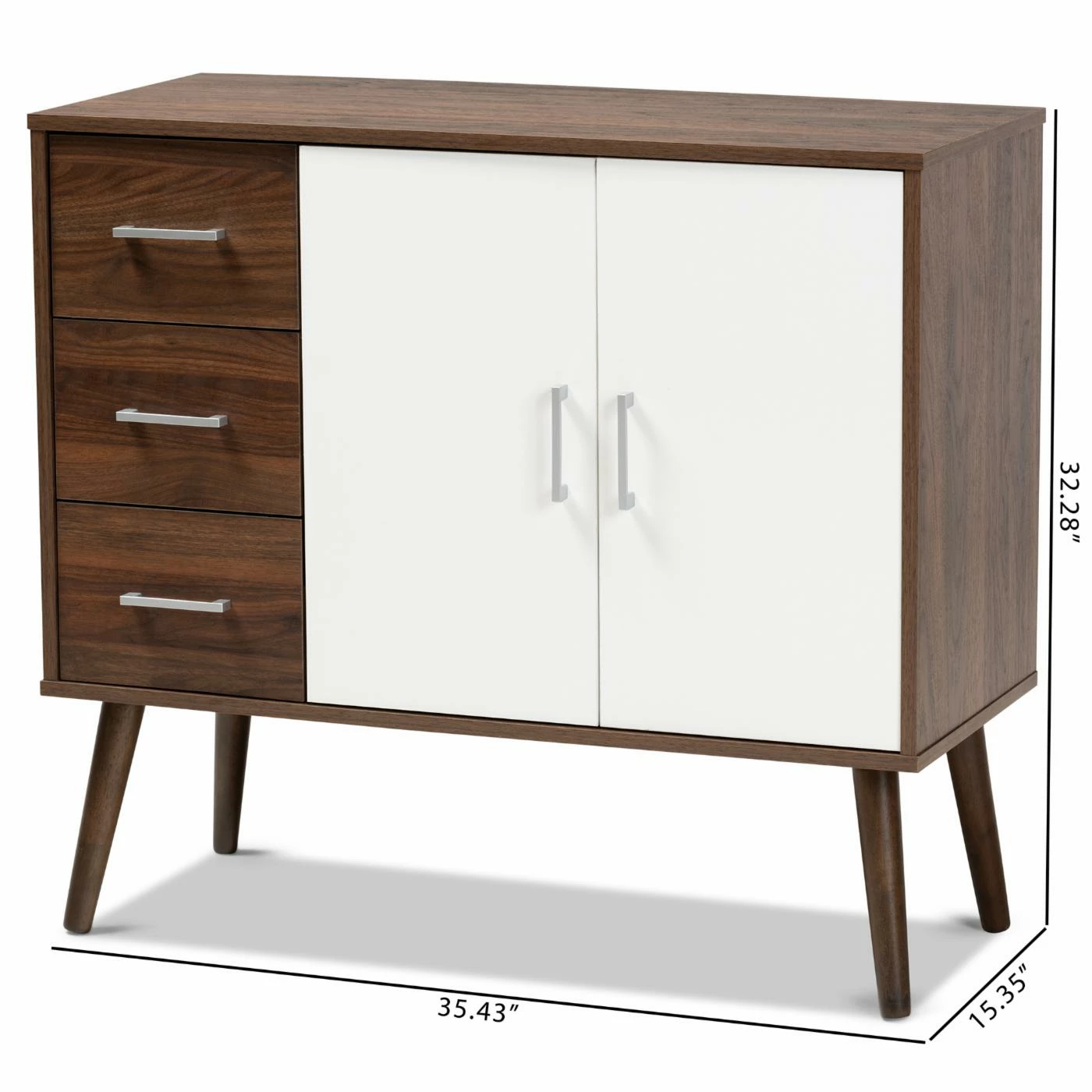 Cheap π Buffets & Sideboards Baxton Studio Leena Mid-Century Modern 3 Drawer Sideboard Buffet π - Image 7