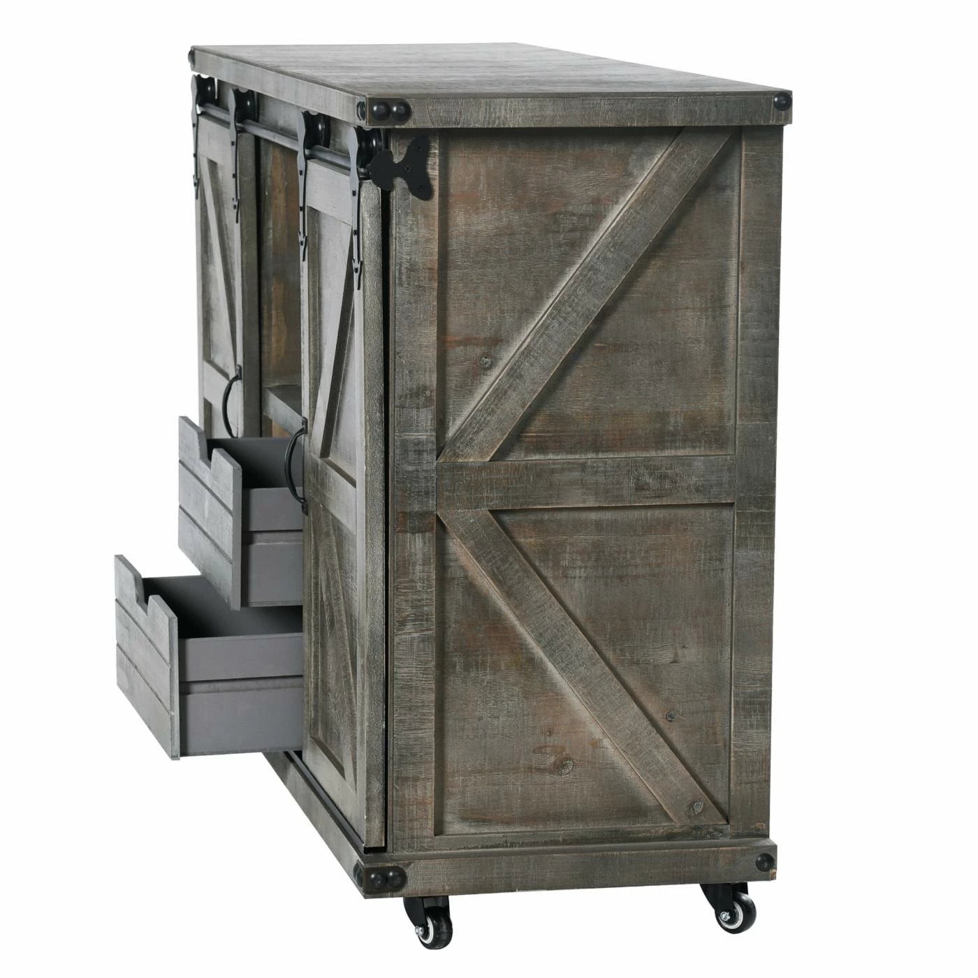 New π Sliding Doors StyleCraft Presley Barn Door Buffet π - Image 9