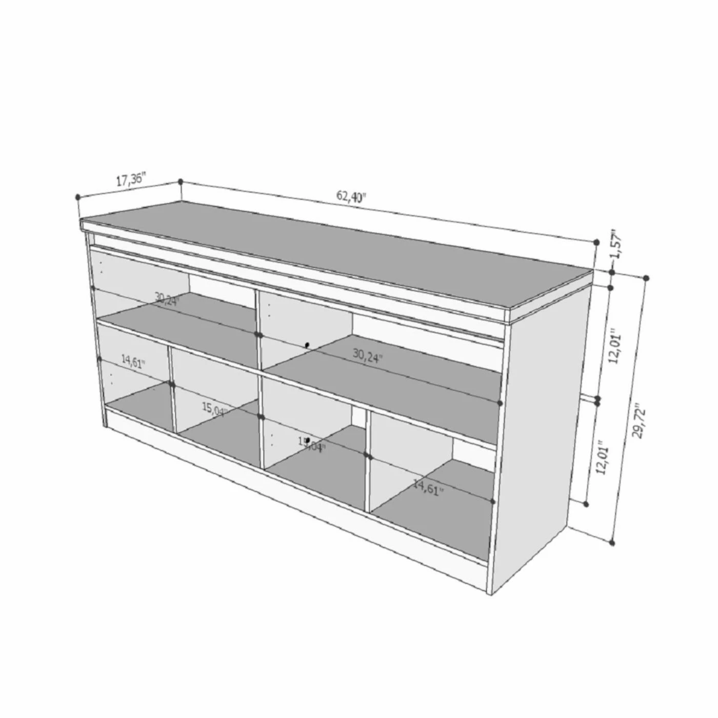 Cheap β Buffets & Sideboards Manhattan Comfort Viennese 63 In. 6 Shelf Buffet Cabinet 𧨠- Image 6