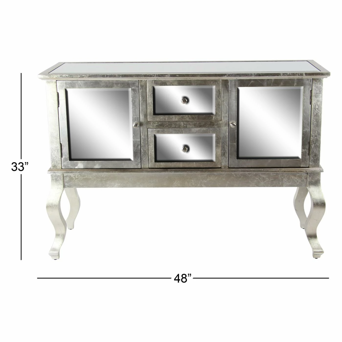 Promo π Buffets & Sideboards DecMode Modern Rectangular Mirror-Paneled Wooden Sideboard π - Image 7
