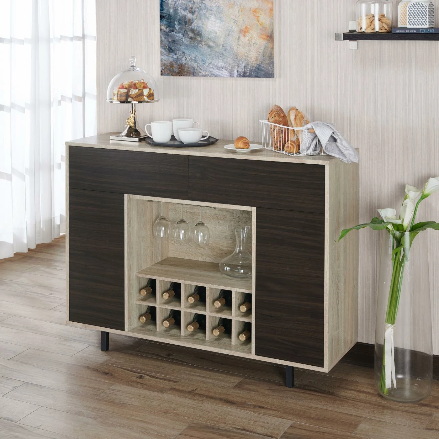 Best deal π Wine Glass Storage Furniture Of America Conejo Contemporary Multi-Storage Buffet βοΈ - Image 3