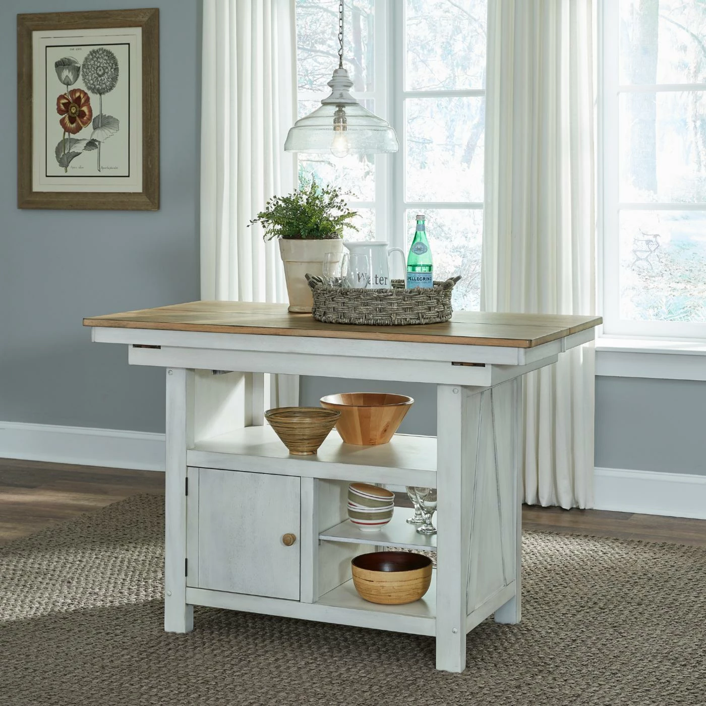 Cheapest βοΈ Glass Doors Liberty Furniture Lindsey Farm Kitchen Island π₯ - Image 2