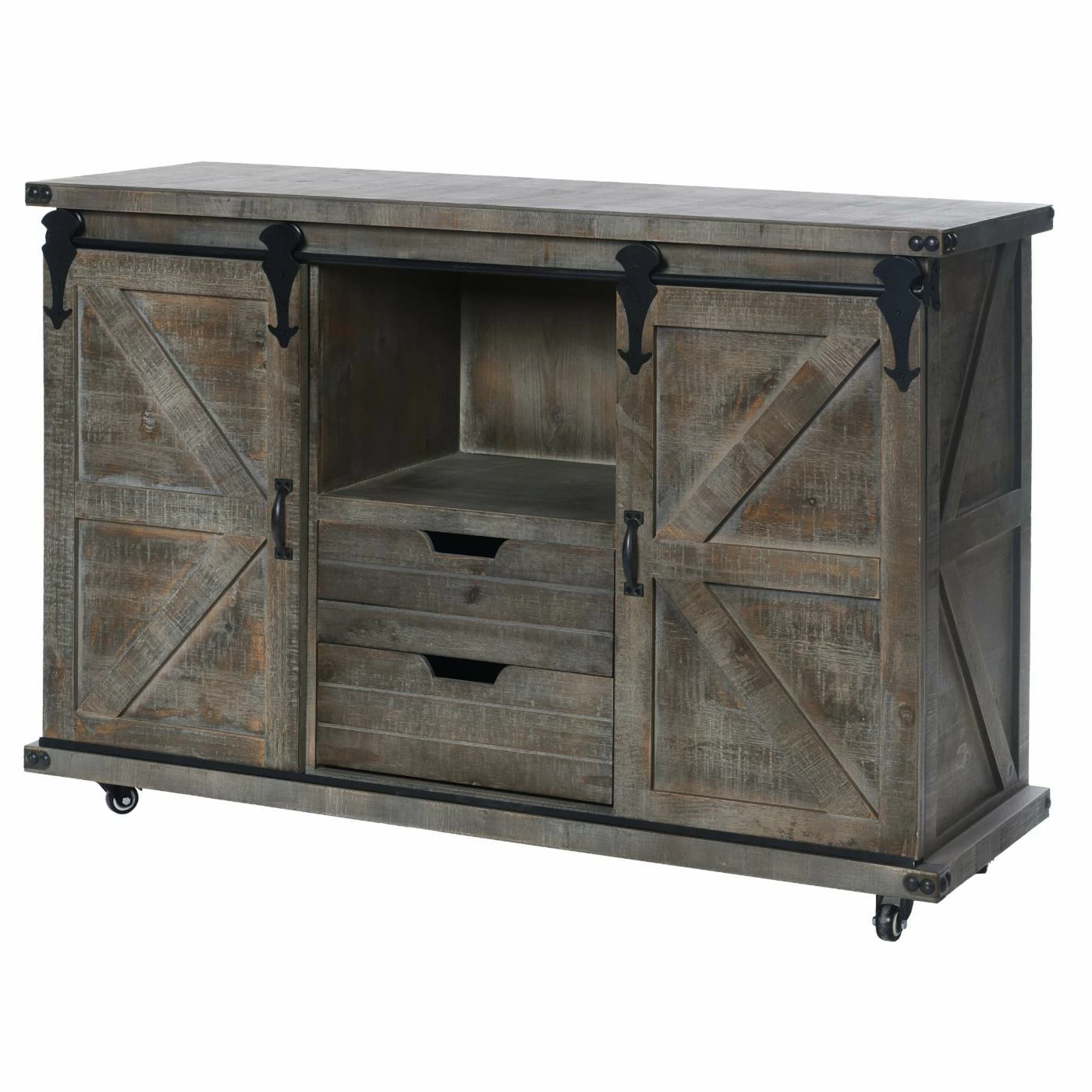 New π Sliding Doors StyleCraft Presley Barn Door Buffet π - Image 3