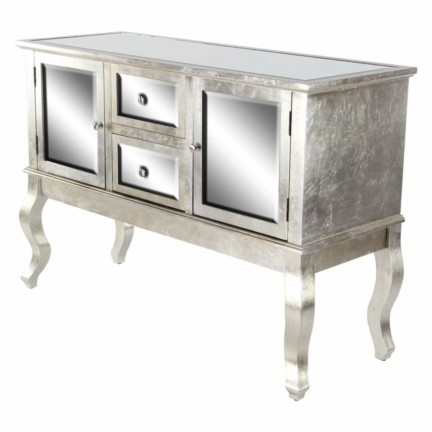 Promo π Buffets & Sideboards DecMode Modern Rectangular Mirror-Paneled Wooden Sideboard π - Image 3