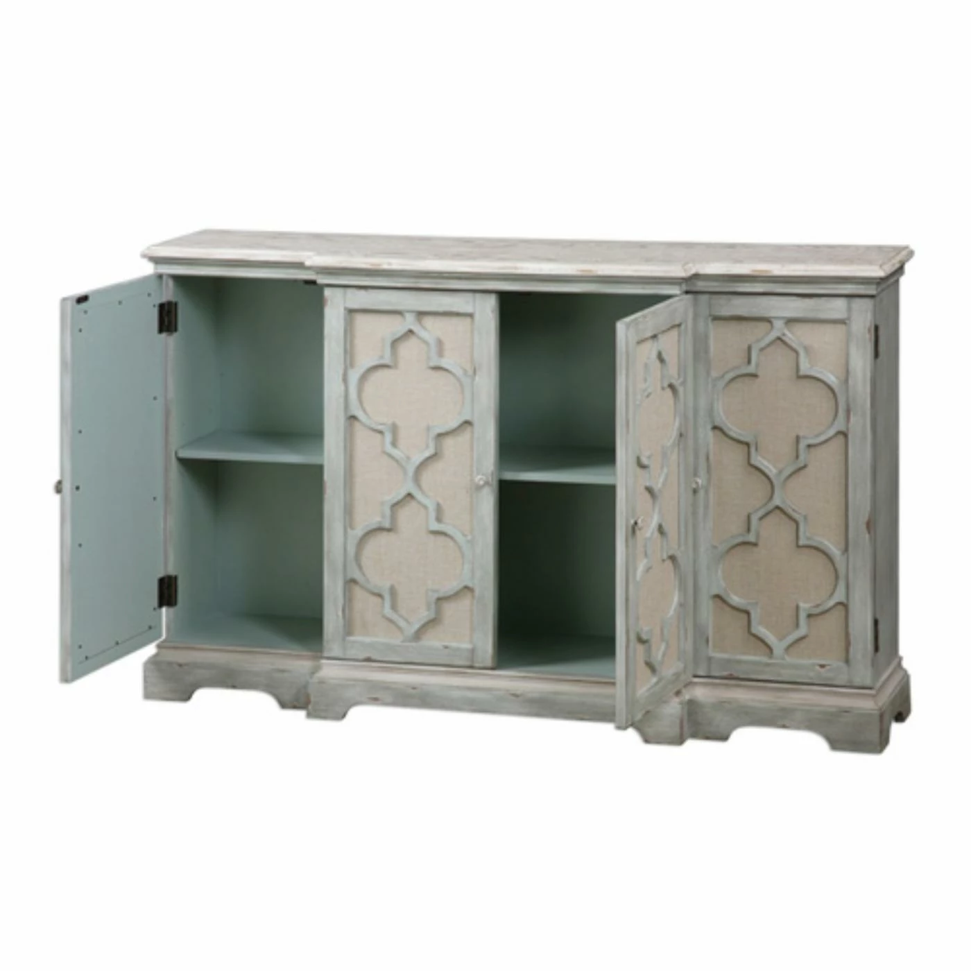 Best Pirce π Adjustable Shelves Uttermost Sophie 4 Door Grey Cabinet π - Image 3