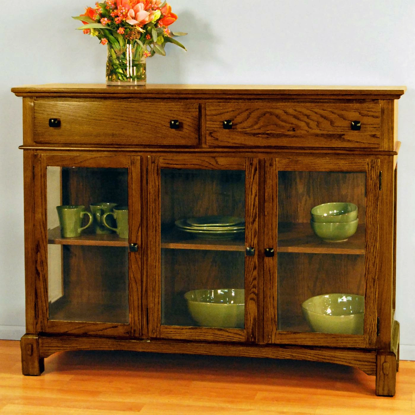 Cheapest π Glass Doors A-America Laurelhurst 3-Door Dining Server - Mission Oak π - Image 2