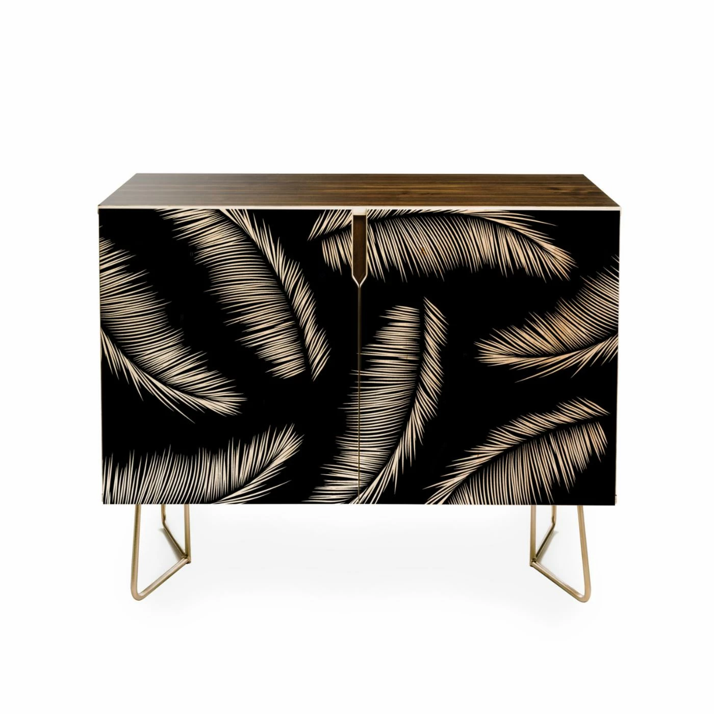Hot Sale π Adjustable Shelves Deny Designs Kelly Haines Monochrome Palm Leaves Credenza π - Image 2
