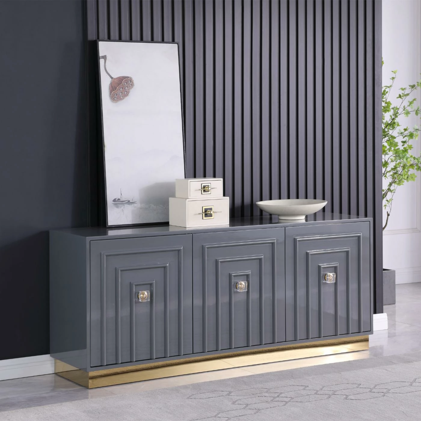 Deals π₯° Best Master Furniture Buffets & Sideboards Trixie High Gloss Lacquer Sideboard/Buffet π - Image 2