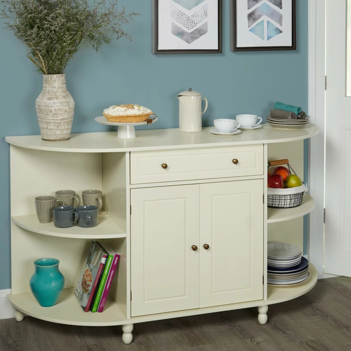 Hot Sale β¨ Adjustable Shelves Target Marketing Systems Grace 2 Door Buffet - Antique White β - Image 2