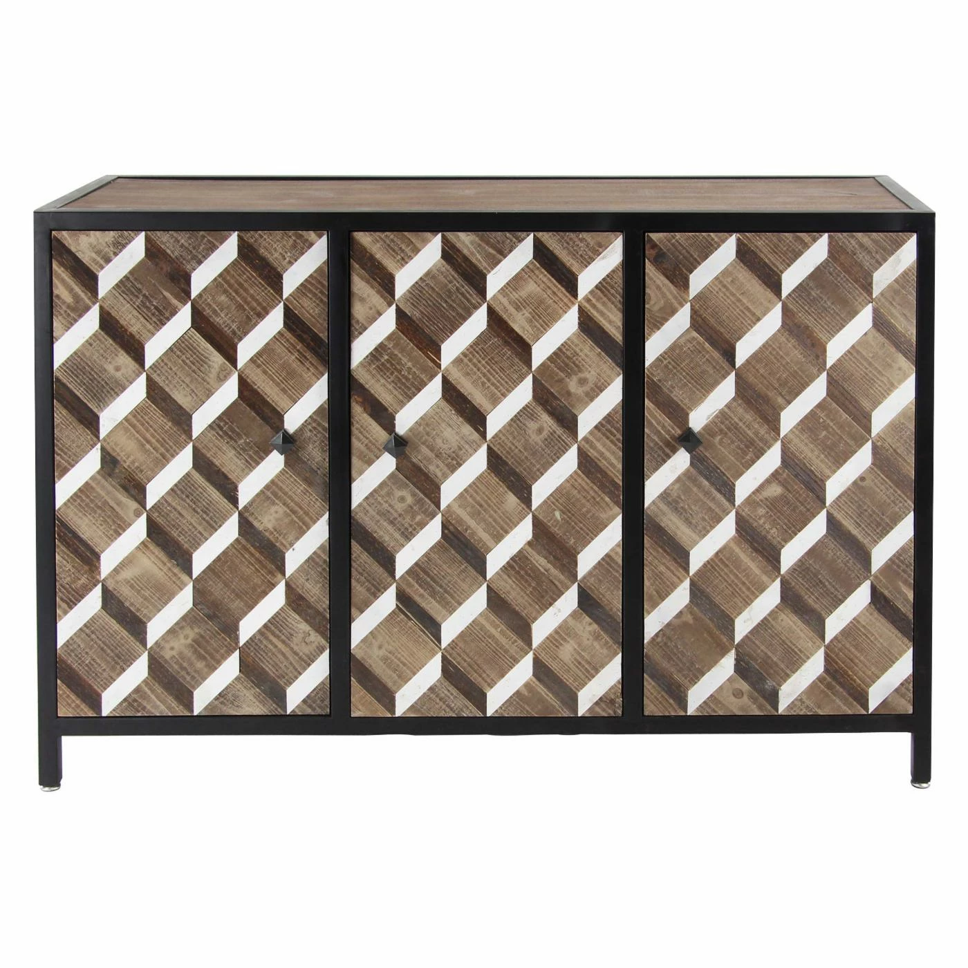 Discount π Credenzas DecMode Contemporary Zigzag 3 Door Cabinet π₯° - Image 2