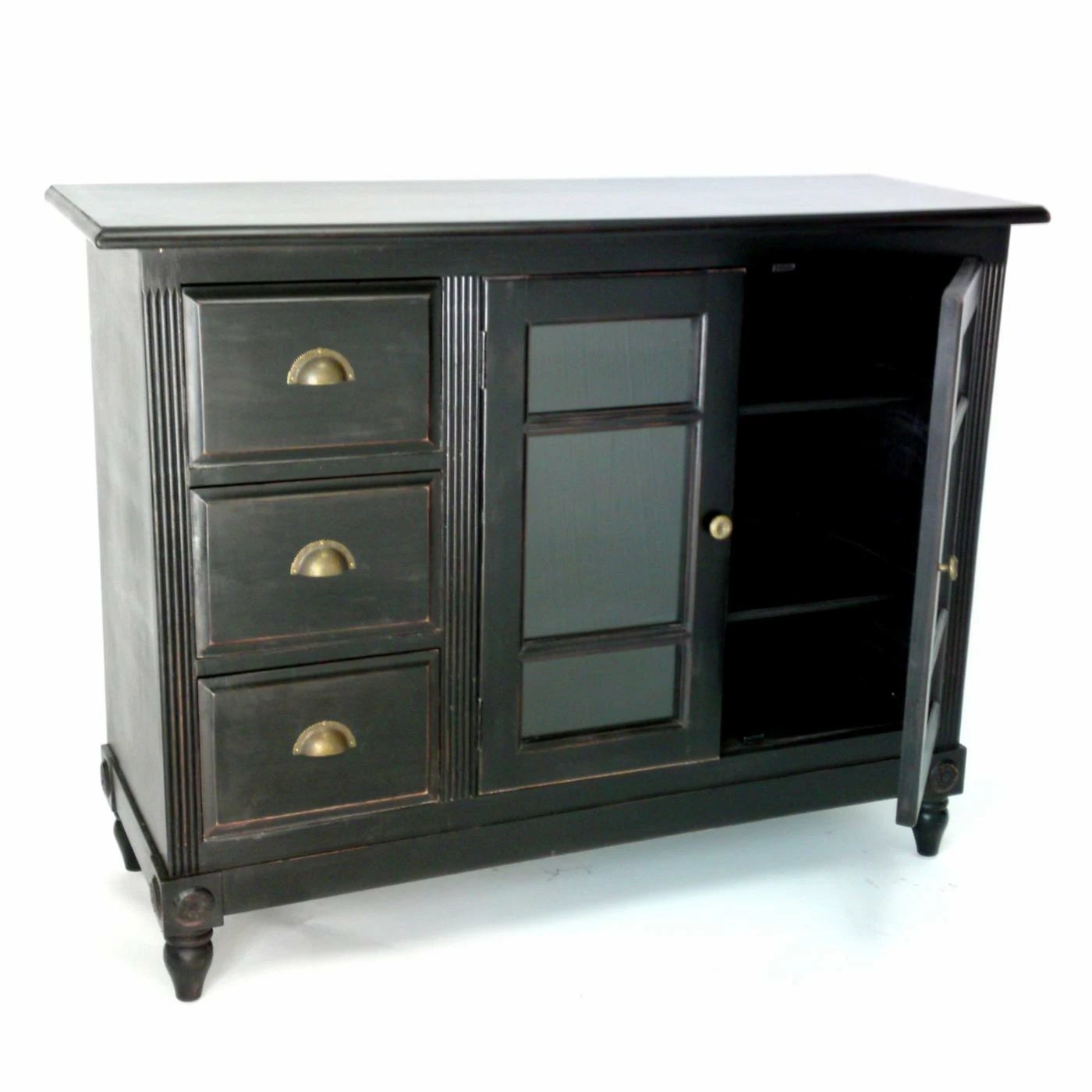 Cheapest π― Glass Doors Wayborn Country Sideboard - Antique Black π€© - Image 2