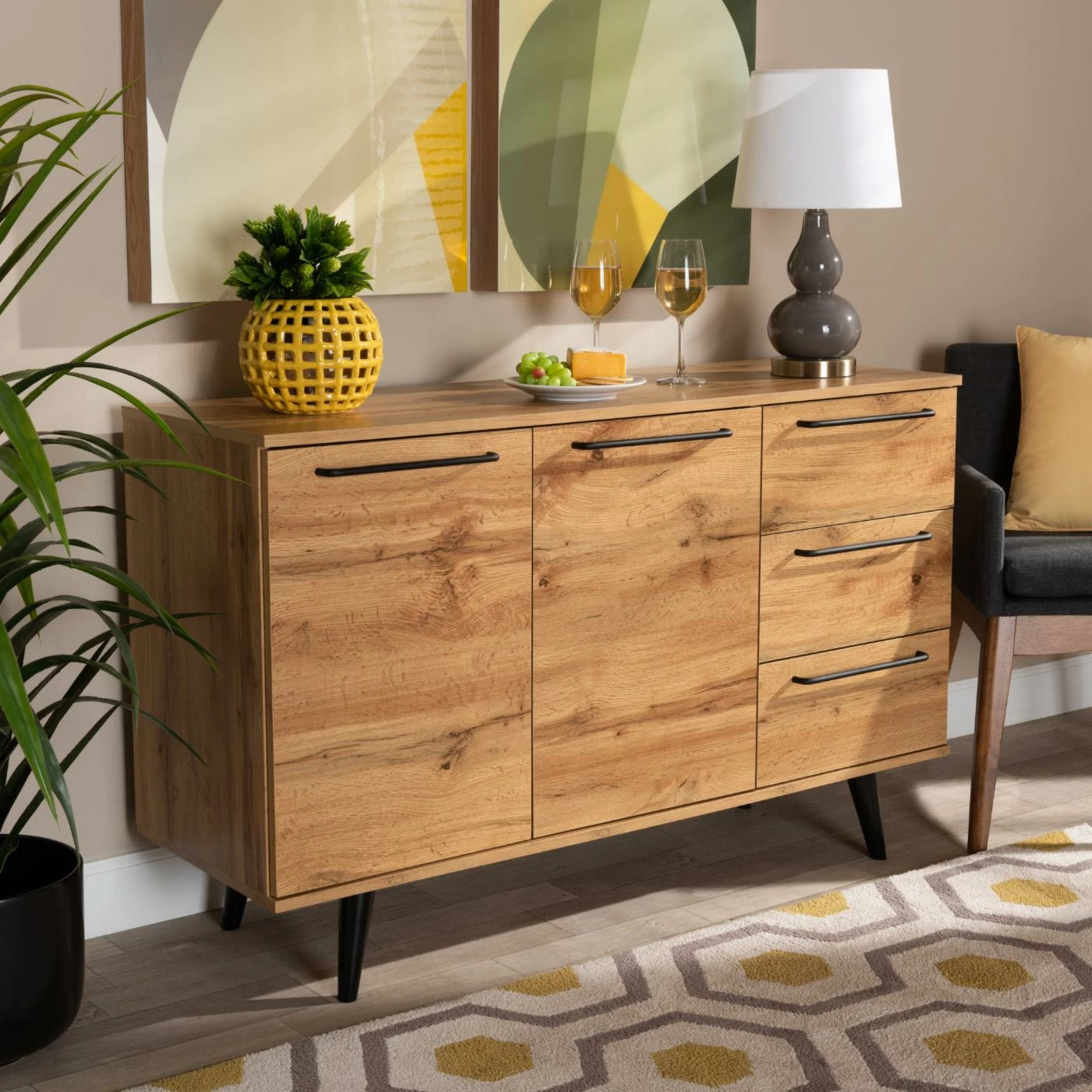 Hot Sale β Buffets & Sideboards Baxton Studio Radley 3-Drawer Sideboard Buffet π - Image 2