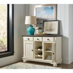 Outlet ⭐ Wine Glass Storage A-America British Isles Dining Buffet - Chalk-Cocoa Bean 👏