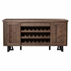 Flash Sale 👏 Sliding Doors Alpine Furniture Prairie Sideboard With Wine Holder 😀