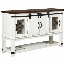 Budget π Sliding Doors Signature Design By Ashley Valebeck Dining Room Server - White/Brown π₯