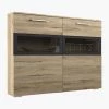Best deal 🥰 Glass Doors Helvetia Sarah Side Cabinet With LED ⭐
