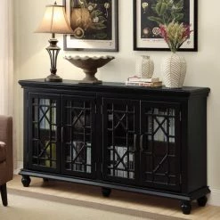 Hot Sale ⭐ Sideboards & Buffets Benzara Well-Designed Wooden Accent Cabinet With Lattice Doors 🎁