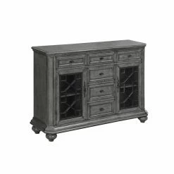 New β Glass Doors Coast To Coast Kino Burnished Gray 6 Drawer Sideboard π