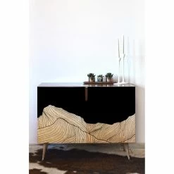 Best Sale 🎉 Credenzas Deny Designs Viviana Gonzalez Lines In The Mountains II Credenza 🌟