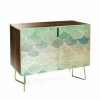 Cheapest ✔️ Adjustable Shelves Deny Designs Wonder Forest Mermaid Scales Credenza 🎁