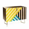 Hot Sale 😉 Adjustable Shelves Deny Designs Three Of The Possessed Wave Tricolor Credenza ❤️