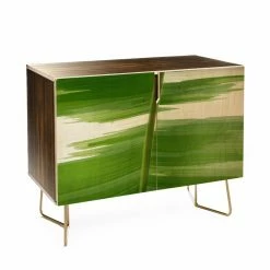 Best Sale 😉 Adjustable Shelves Deny Designs Rosie Brown Garden Stripes Credenza 👍