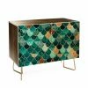 Outlet 🛒 Adjustable Shelves Deny Designs Monika Strigel Really Mermaid Credenza ⌛