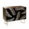 Hot Sale 🛒 Adjustable Shelves Deny Designs Kelly Haines Monochrome Palm Leaves Credenza 👏
