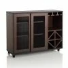 Deals ❤️ Sliding Doors Furniture Of America Helibra Walnut Contemporary 2-Sliding Door Buffet 😉