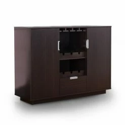 Coupon 🤩 Wine Glass Storage Furniture Of America Jennel Espresso Modern Multi-Storage Dining Buffet 🛒