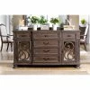 Wholesale 🥰 Glass Doors Furniture Of America Seran Transitional Ornate 6-Drawer Multi-Storage Server 💯