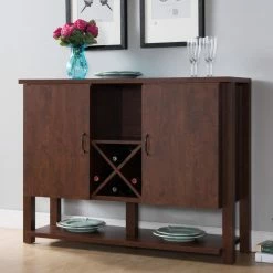 Buy 🛒 Wine Bottle Storage Furniture Of America Carmelita Wine Storage Buffet 🎁