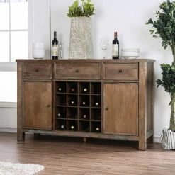 Deals 👏 Wine Bottle Storage Furniture Of America Bennington 59 In. Server With Wine Rack ❤️