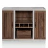 Outlet 🥰 Wine Bottle Storage Furniture Of America Danyle Industrial Two Toned Buffet Sideboard 🛒