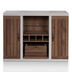 Outlet π₯° Wine Bottle Storage Furniture Of America Danyle Industrial Two Toned Buffet Sideboard π