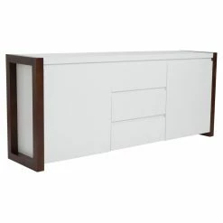 Deals 🛒 Buffets & Sideboards Euro Style Manon Sideboard - White/Dark Walnut ❤️