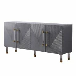 Budget 🔥 Best Master Furniture Buffets & Sideboards Tyrell High Gloss Lacquer Sideboard/Buffet With Gold Accents 🧨