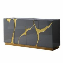 Best Pirce ❤️ Best Master Furniture Buffets & Sideboards Taylor High Gloss Lacquer Sideboard/Buffet With Gold Pattern 😀