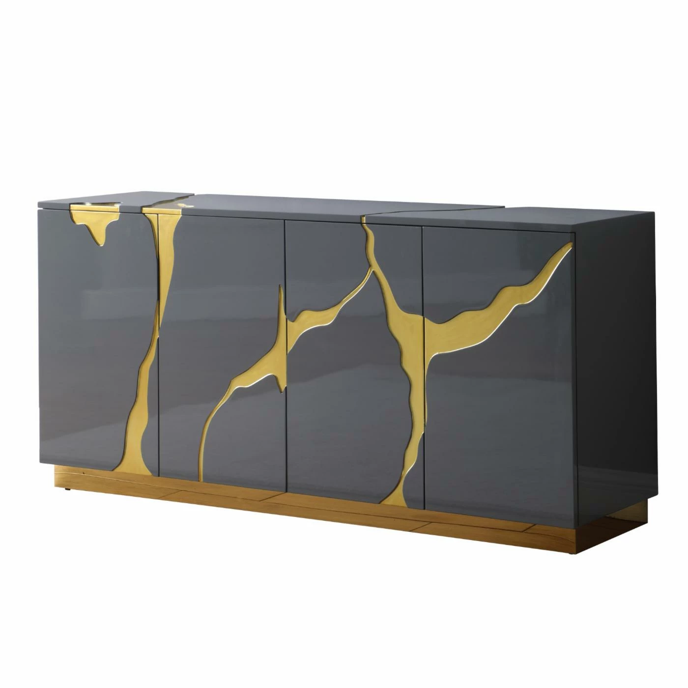 Best Pirce β€οΈ Best Master Furniture Buffets & Sideboards Taylor High Gloss Lacquer Sideboard/Buffet With Gold Pattern π