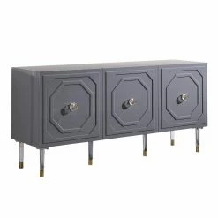 Best deal ⭐ Best Master Furniture Buffets & Sideboards Tahlia High Gloss Lacquer Sideboard/Buffet With Gold Accents ⌛