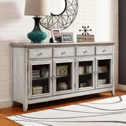 Best reviews of 🌟 Adjustable Shelves Right2Home Farmhouse 4 Door Credenza 🎉