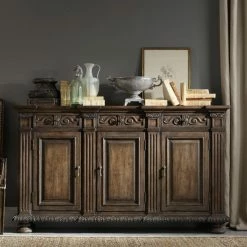 Coupon 🎁 Adjustable Shelves Hooker Furniture Rhapsody 72 In. Dining Credenza - Rustic Walnut 👍