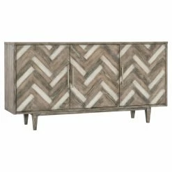 Coupon ⌛ Adjustable Shelves Hooker Furniture Melange Natural Beauty 3 Door Credenza ⭐